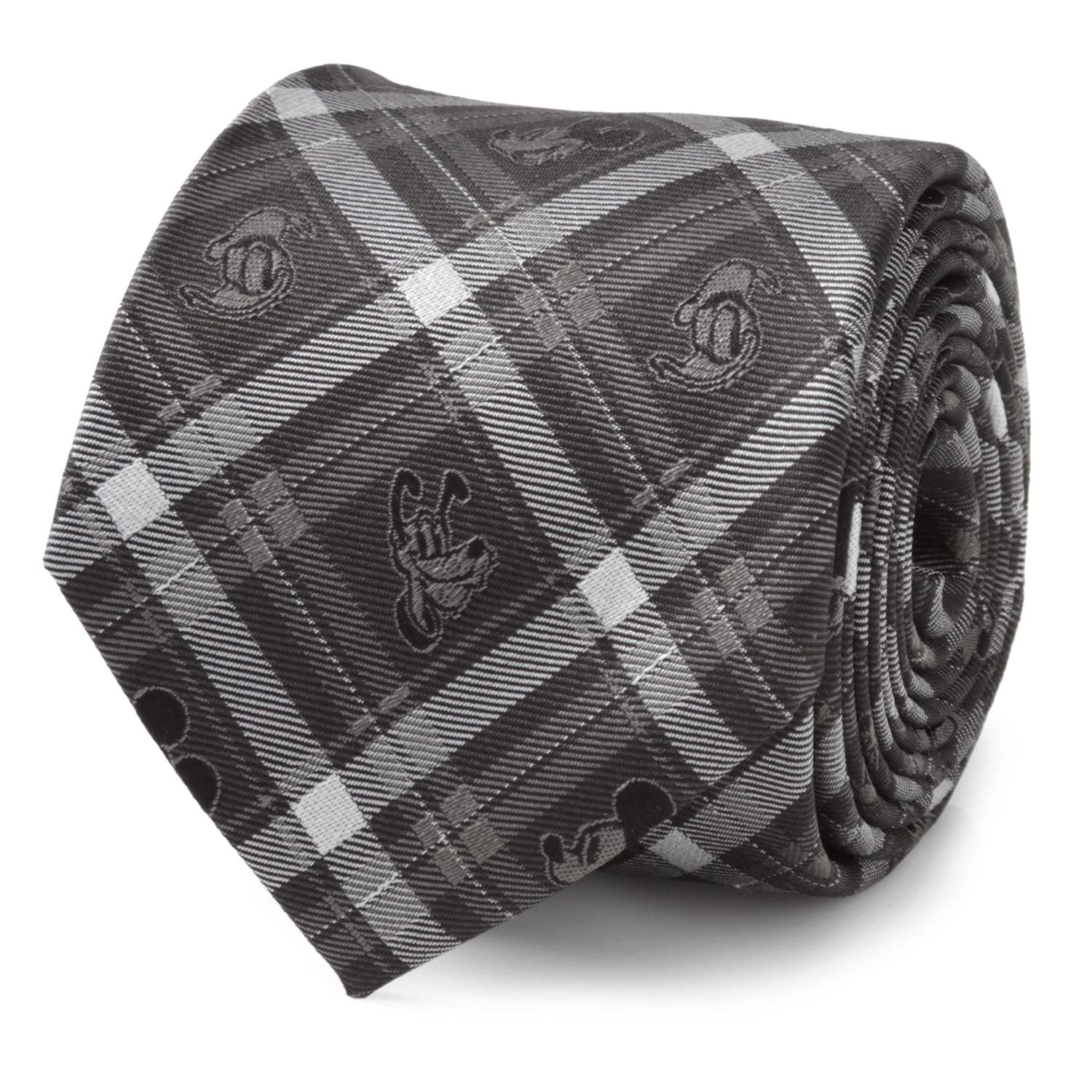 Disney Mickey and Friends Charcoal Plaid Men's Tie - Cufflinks.com - Flyclothing LLC