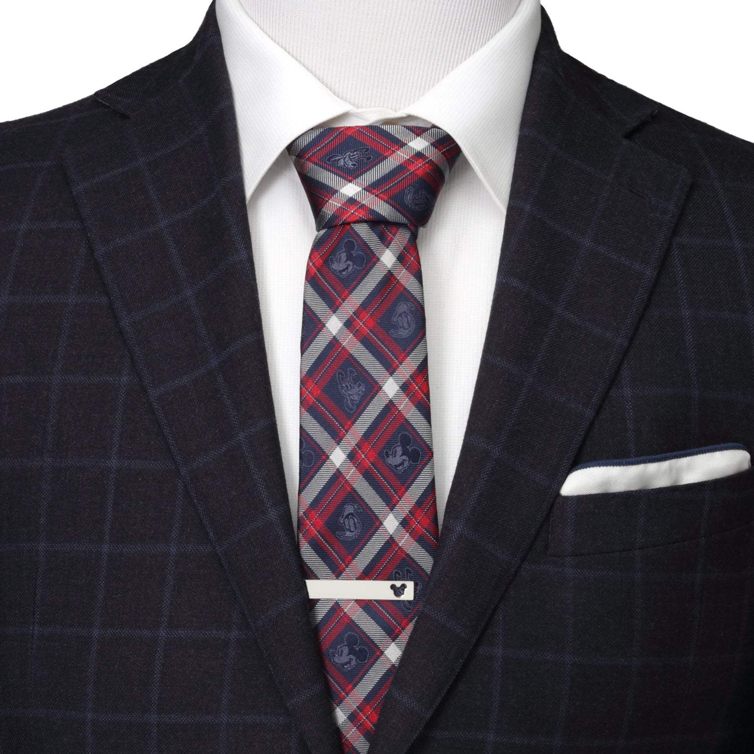 Disney Mickey and Friends Navy Plaid Men's Tie - Cufflinks.com - Flyclothing LLC