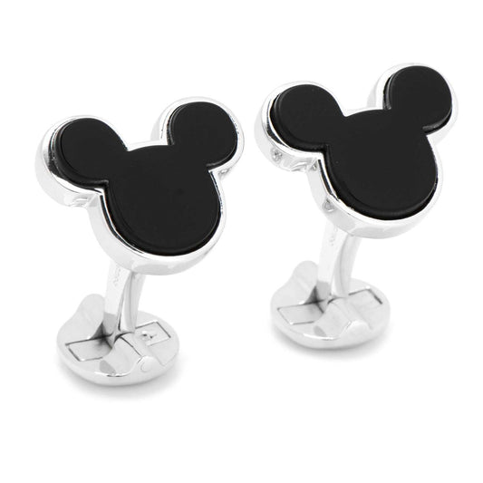 Disney Mickey Mouse Sterling Silver and Onyx Cufflinks