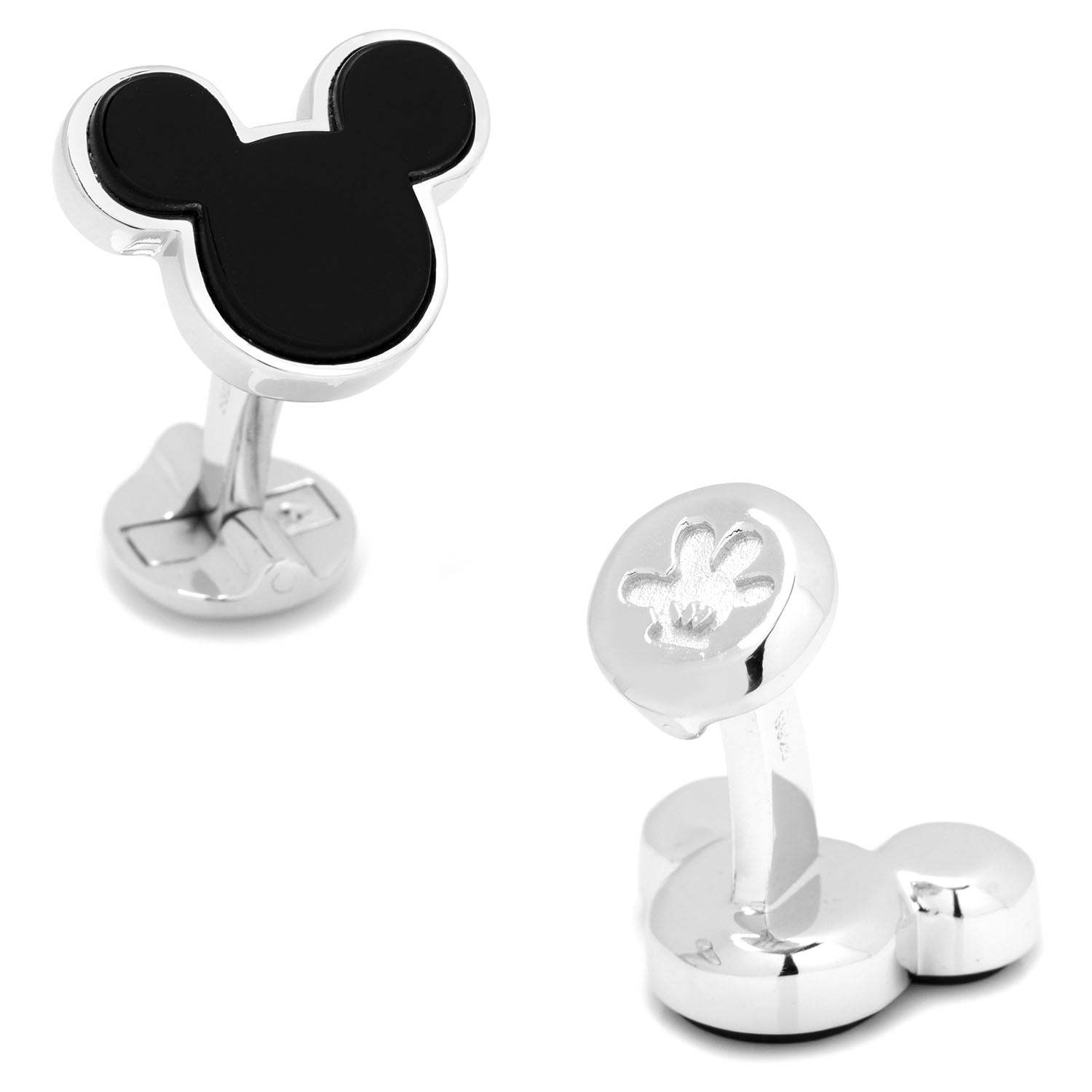 Disney Mickey Mouse Sterling Silver and Onyx Cufflinks - Cufflinks.com - Flyclothing LLC