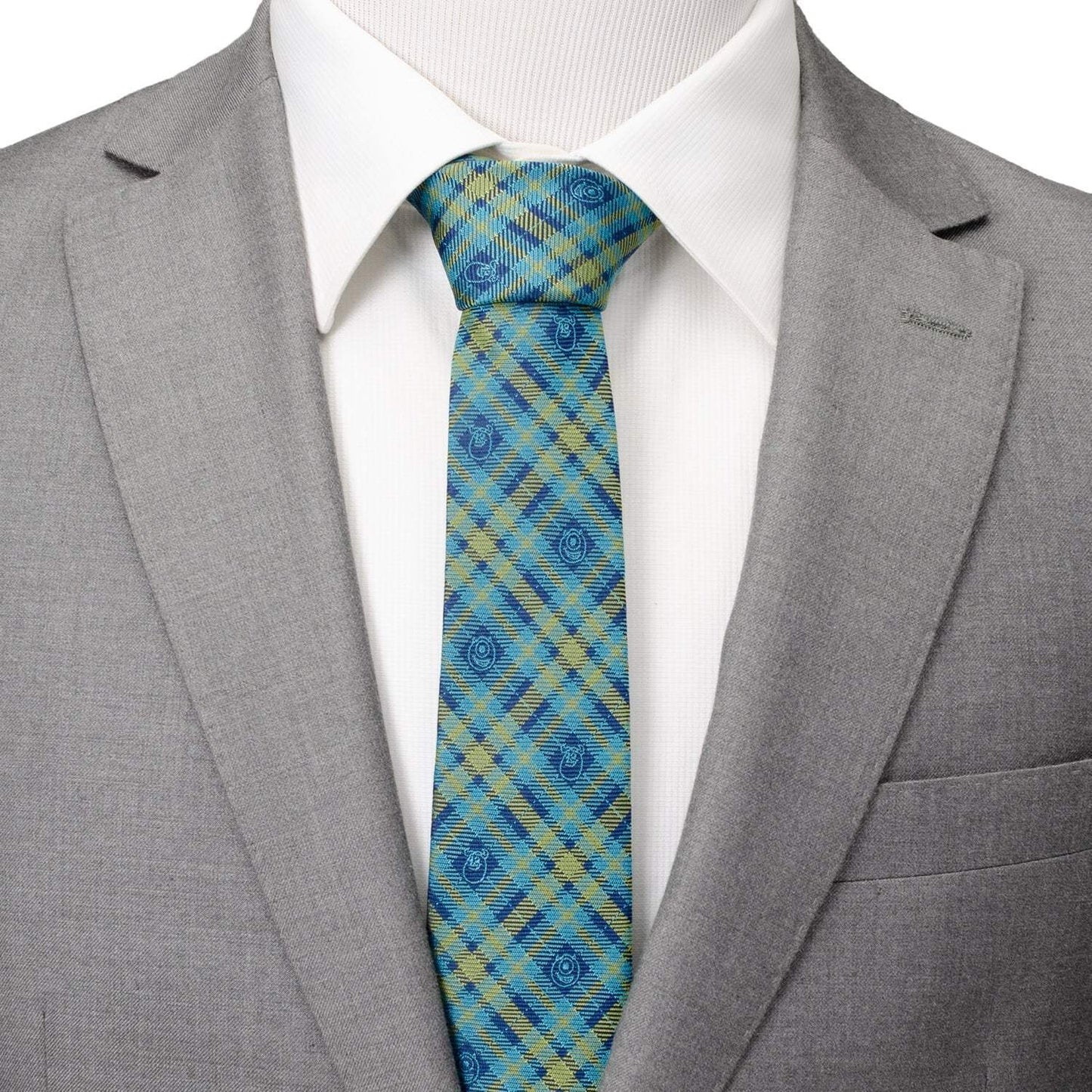 Disney Pixar Monsters Inc. Plaid Blue and Green Tie - Cufflinks.com - Flyclothing LLC