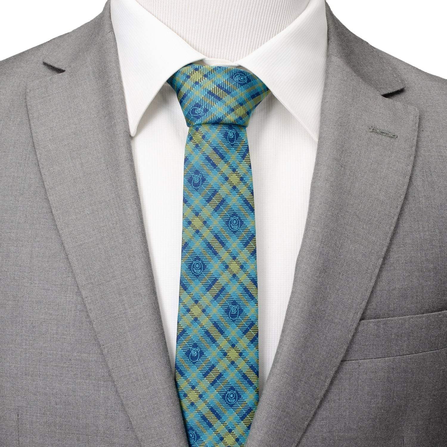 Disney Pixar Monsters Inc. Plaid Blue and Green Tie - Cufflinks.com - Flyclothing LLC