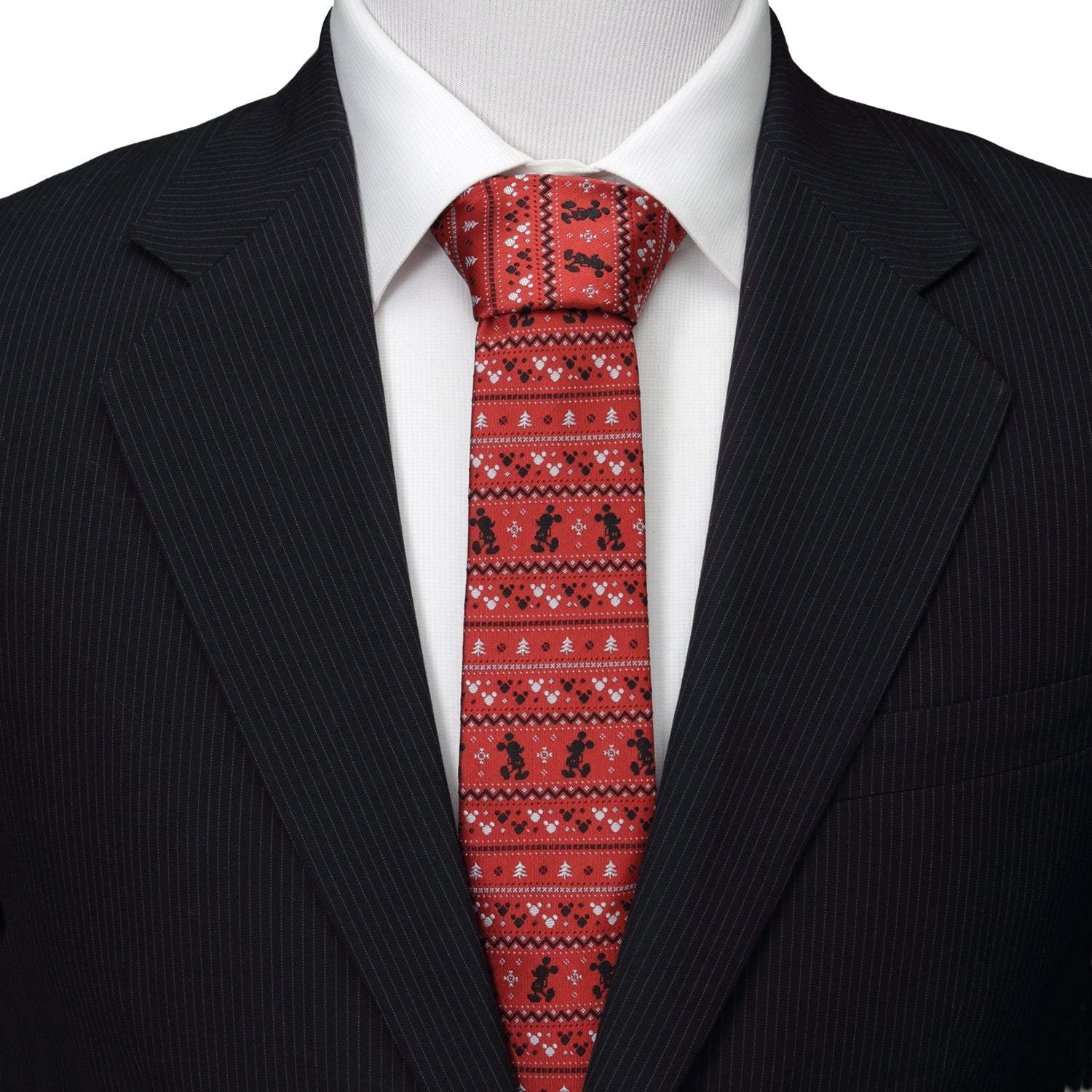 Disney Mickey Mouse Fair Isle Red Men's Tie - Cufflinks.com - Flyclothing LLC