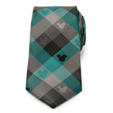 Disney Mickey Mouse Silhouette Teal Plaid Men's Tie - Cufflinks.com - Flyclothing LLC