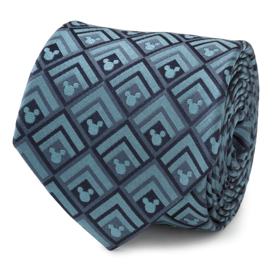 Disney Mickey Mouse Diamond Teal Men's Tie