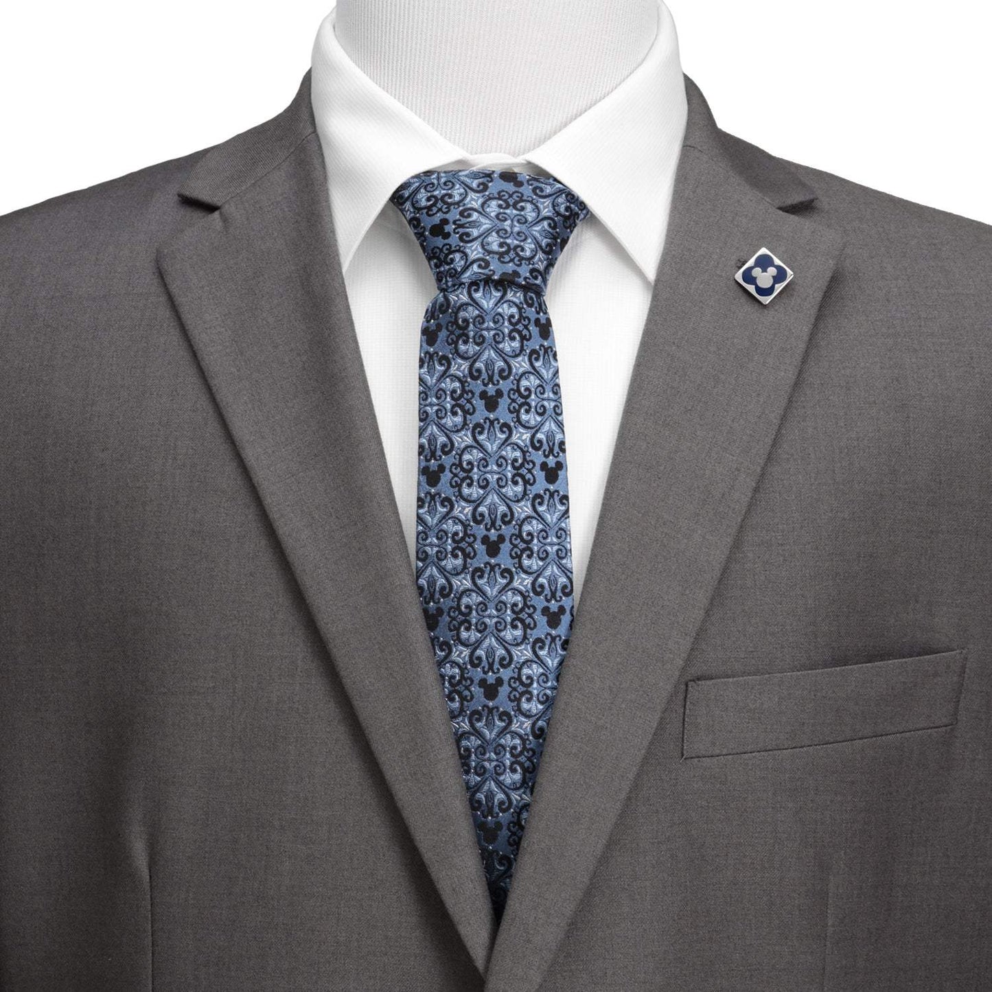 Disney Mickey Mouse Damask Tile Blue Men's Tie - Cufflinks.com - Flyclothing LLC