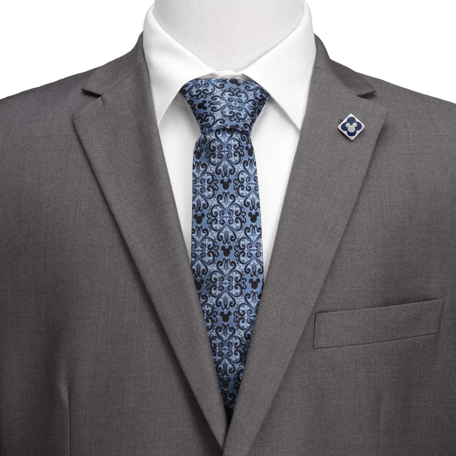 Disney Mickey Mouse Damask Tile Blue Men's Tie - Cufflinks.com - Flyclothing LLC
