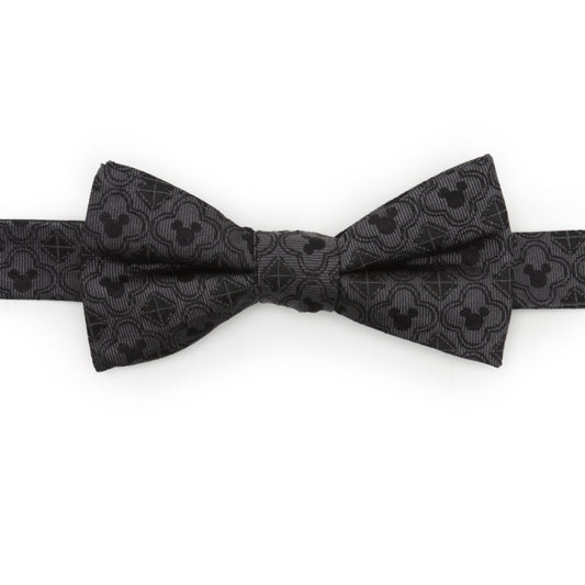Disney Mickey Mouse Pattern Black Bow Tie