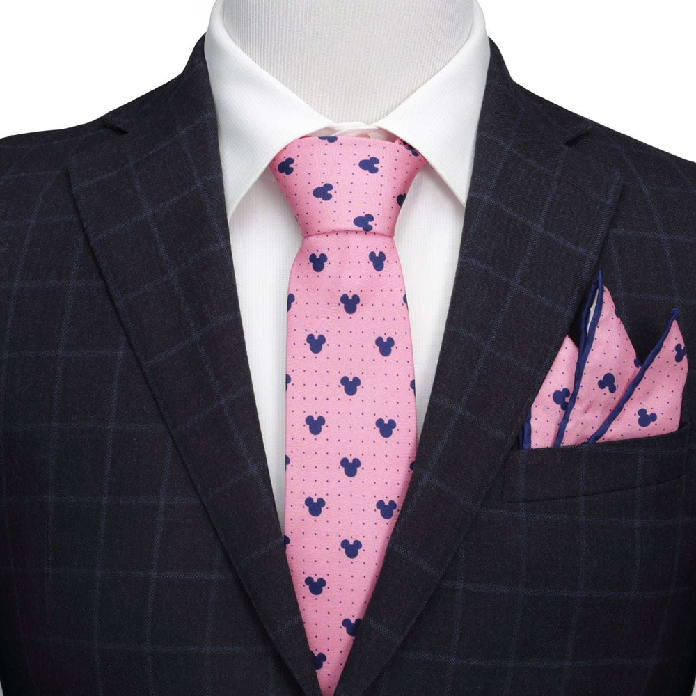 Disney Mickey Mouse Dot Pink Tie and Pocket Square Gift Set - Cufflinks.com - Flyclothing LLC