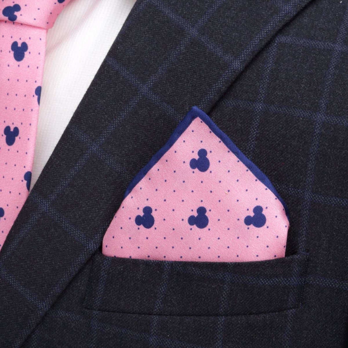 Disney Mickey Mouse Dot Pink Tie and Pocket Square Gift Set - Cufflinks.com - Flyclothing LLC
