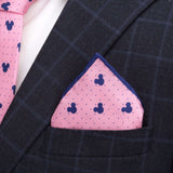 Disney Mickey Mouse Dot Pink Tie and Pocket Square Gift Set - Cufflinks.com - Flyclothing LLC