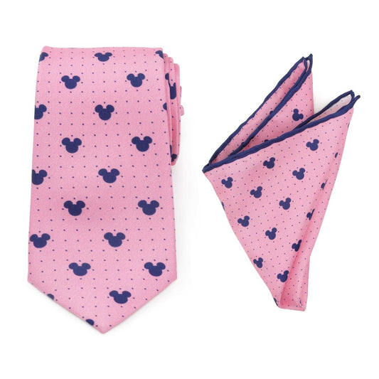 Disney Mickey Mouse Dot Pink Tie and Pocket Square Gift Set - Cufflinks.com - Flyclothing LLC