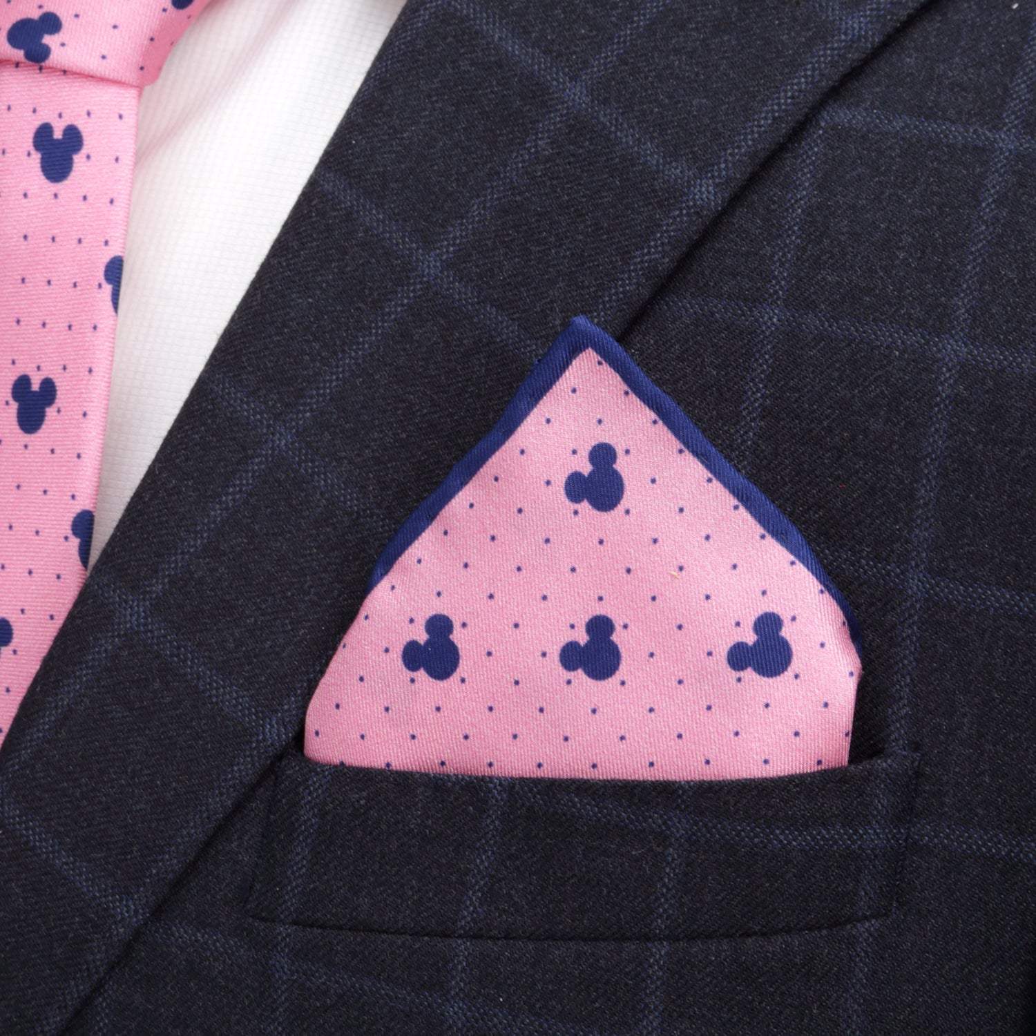 Disney Mickey Mouse Dot Pink Pocket Square - Cufflinks.com - Flyclothing LLC