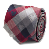 Disney Mickey Mouse Red and Blue Plaid Men's Tie