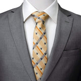 Disney Mickey Mouse Silhouette Tan Plaid Tie - Cufflinks.com - Flyclothing LLC