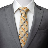 Disney Mickey Mouse Silhouette Tan Plaid Tie