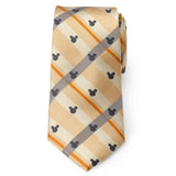 Disney Mickey Mouse Silhouette Tan Plaid Tie - Cufflinks.com - Flyclothing LLC