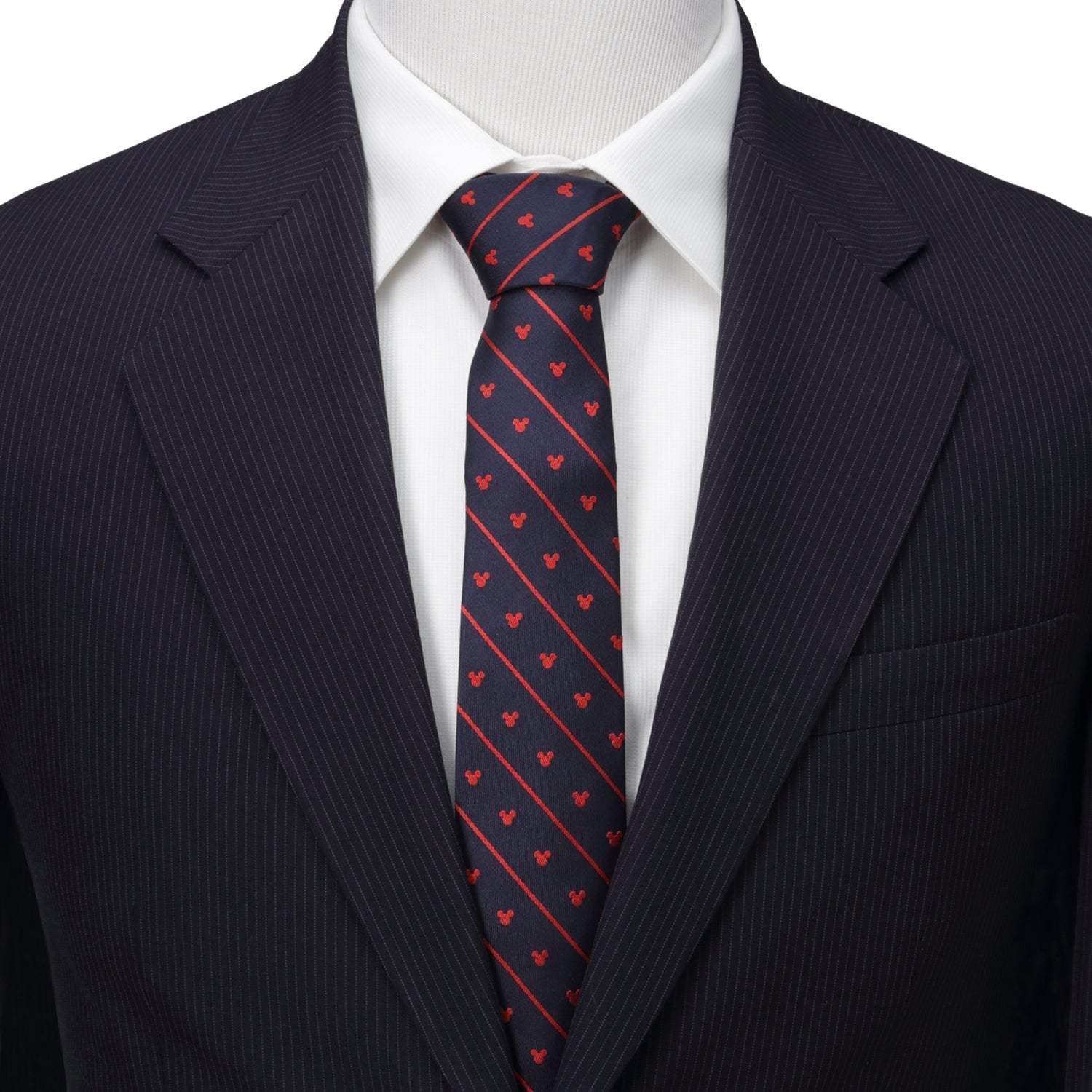 Disney Mickey Mouse Navy Pinstripe Tie - Cufflinks.com - Flyclothing LLC