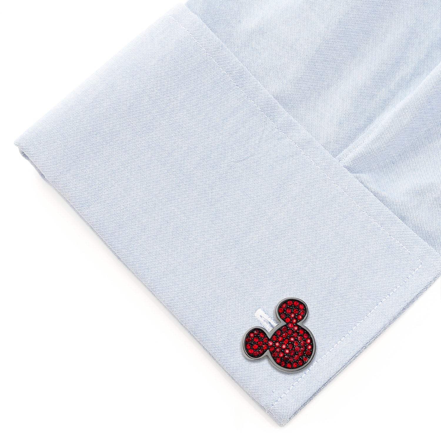 Disney Mickey Mouse Maroon Crystal Cufflinks - Cufflinks.com - Flyclothing LLC