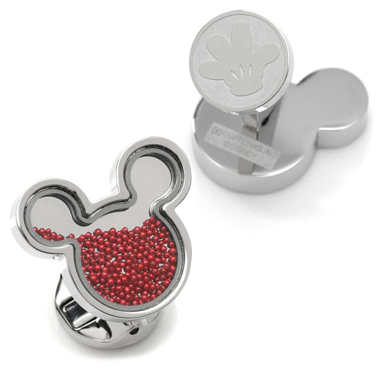 Disney Mickey Mouse Silhouette Red Caviar Bead Cufflinks - Cufflinks.com - Flyclothing LLC