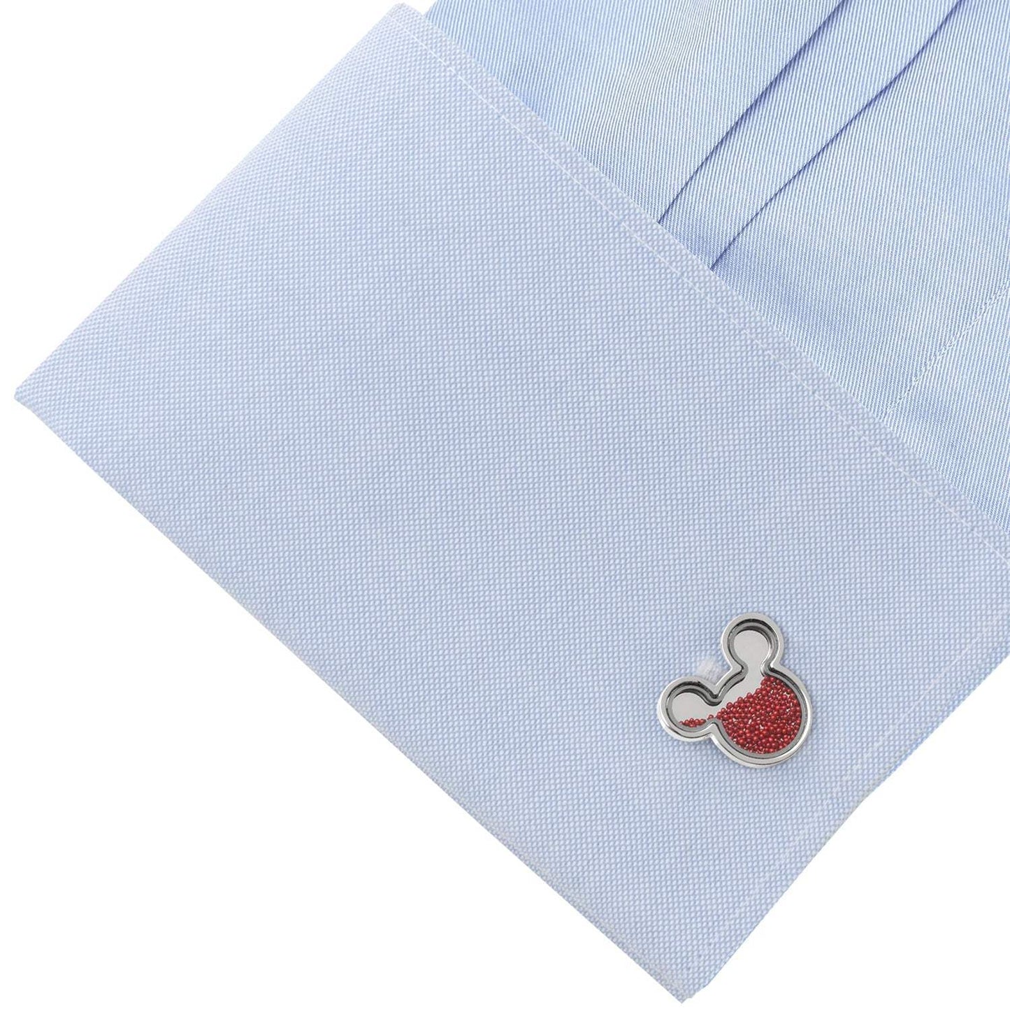 Disney Mickey Mouse Silhouette Red Caviar Bead Cufflinks - Cufflinks.com - Flyclothing LLC