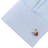 Disney Mickey Mouse Silhouette Red Caviar Bead Cufflinks - Cufflinks.com - Flyclothing LLC