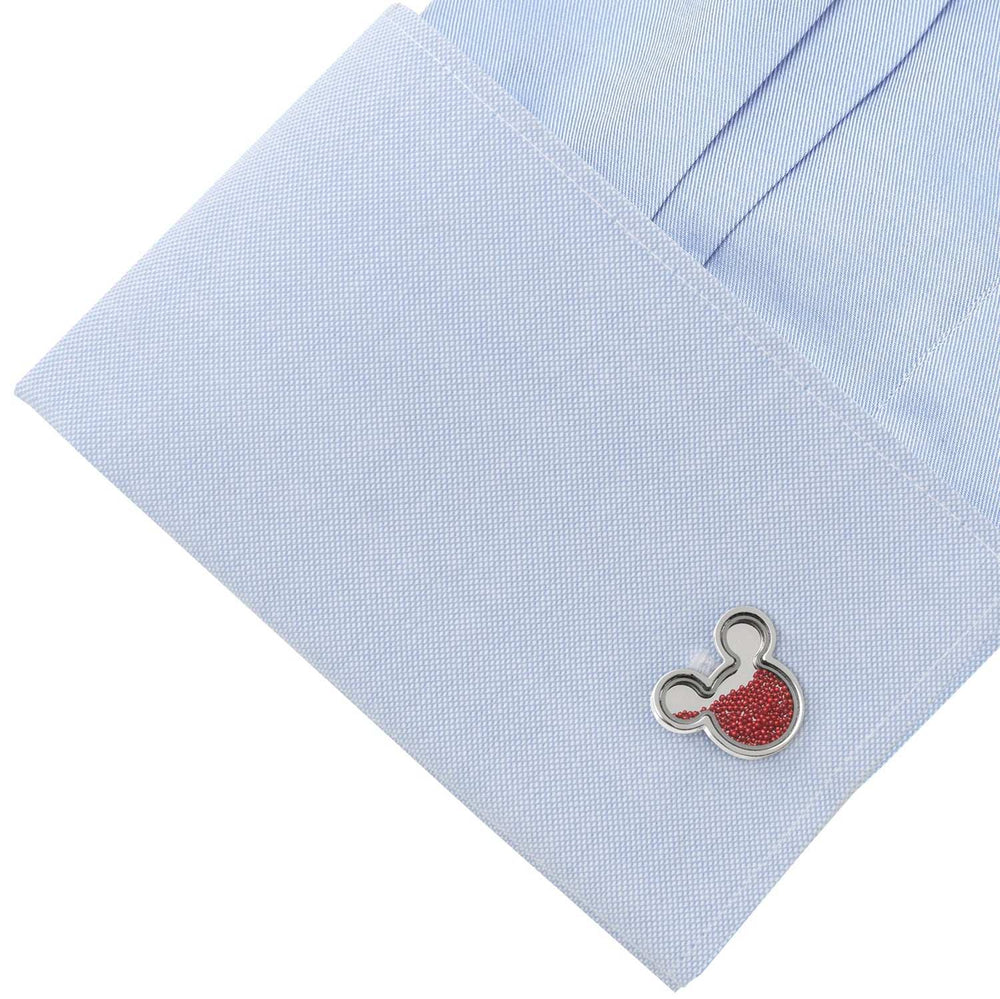 Disney Mickey Mouse Silhouette Red Caviar Bead Cufflinks - Cufflinks.com - Flyclothing LLC