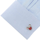 Disney Mickey Mouse Silhouette Red Caviar Bead Cufflinks - Cufflinks.com - Flyclothing LLC