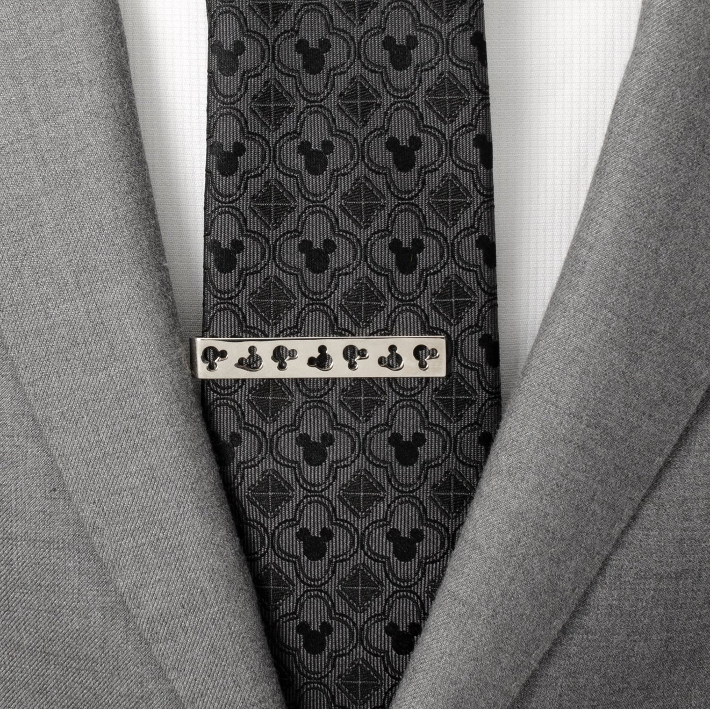 Disney Mickey Mouse Silhouette Cutout Silver Tie Bar - Cufflinks.com - Flyclothing LLC