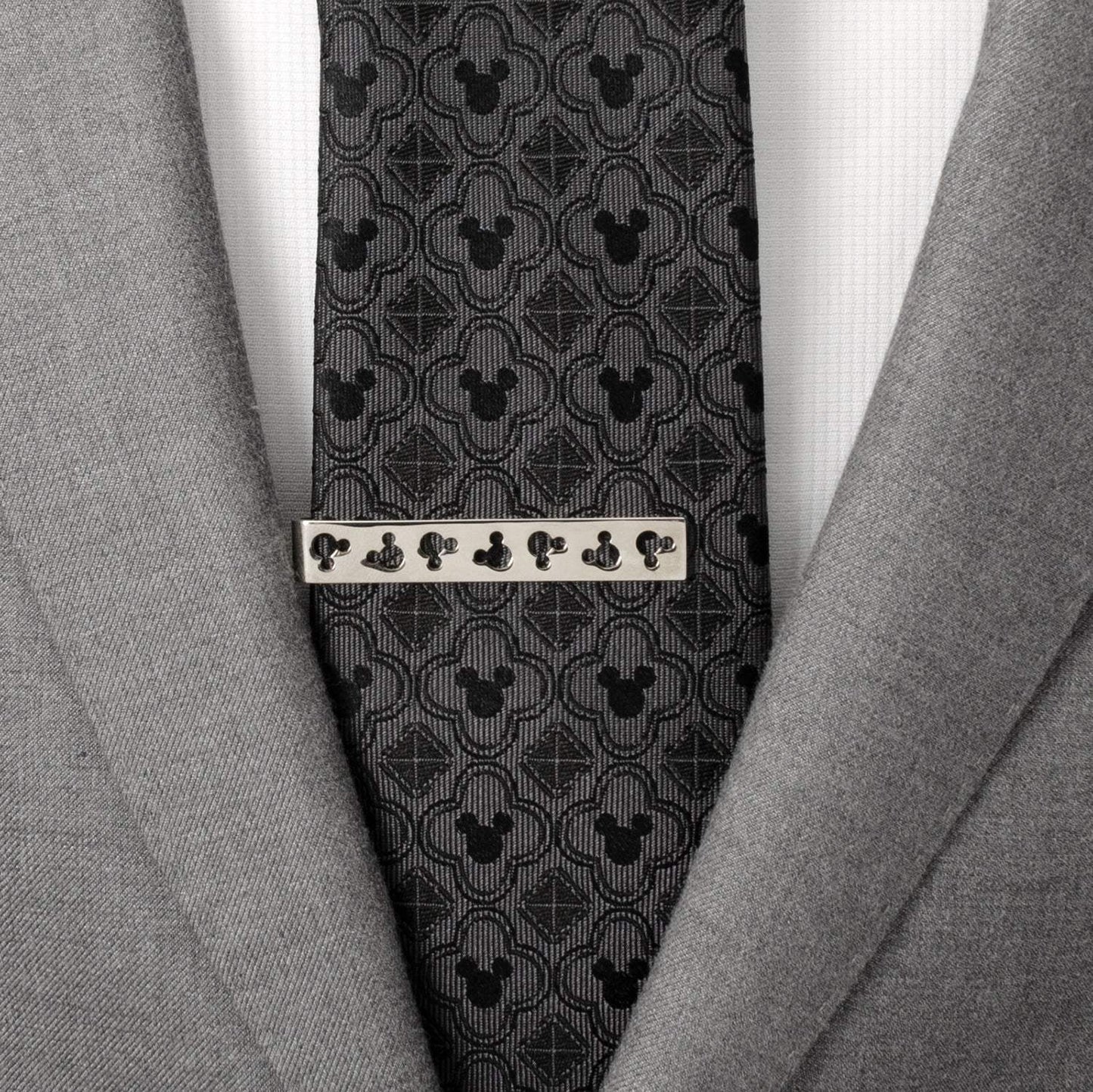 Disney Mickey Mouse Silhouette Cutout Silver Tie Bar - Cufflinks.com - Flyclothing LLC
