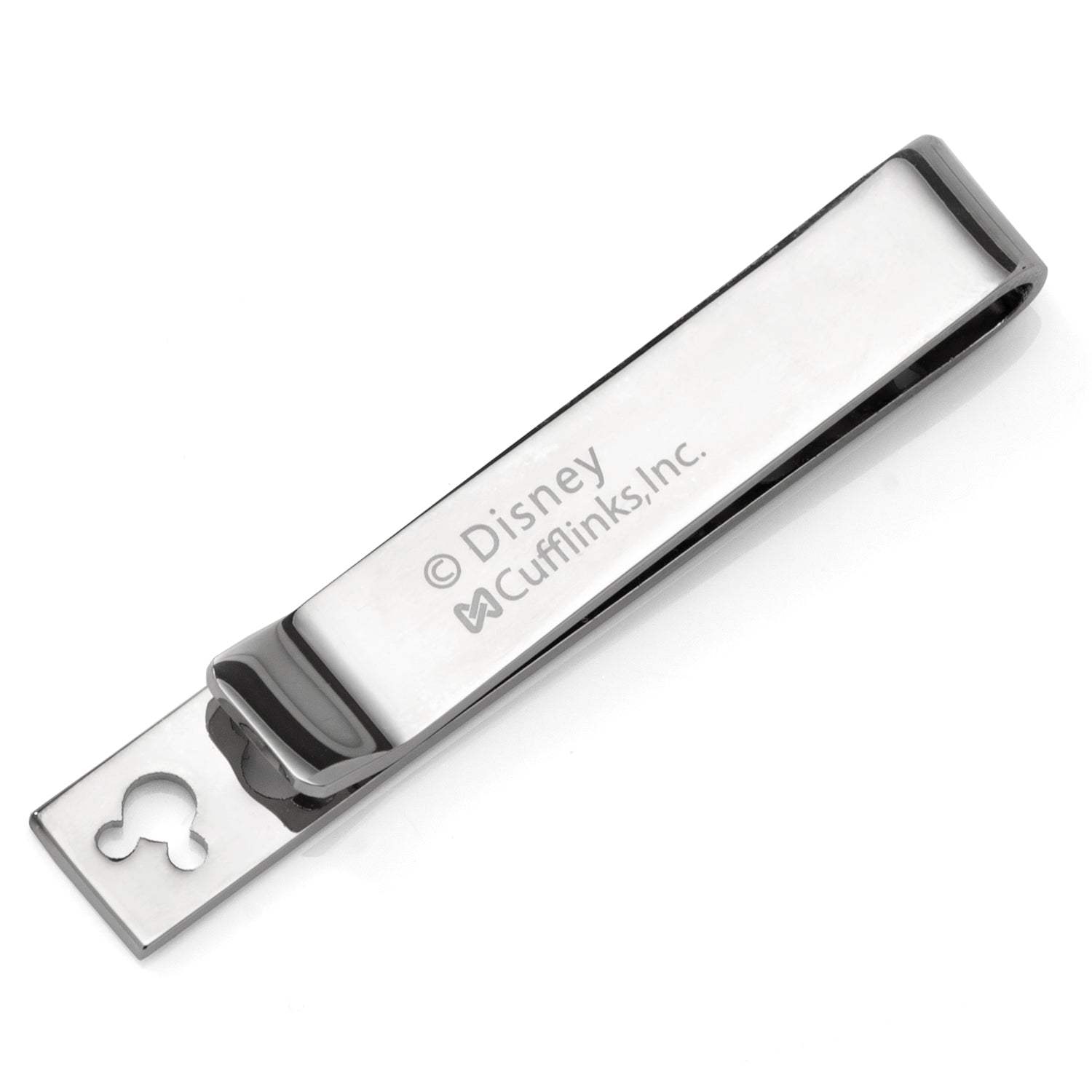 Disney Mickey Mouse Silhouette Cutout Silver Tie Bar - Cufflinks.com - Flyclothing LLC