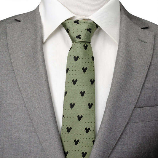 Disney Mickey Mouse Silhouette Dot Green Men's Tie - Cufflinks.com - Flyclothing LLC