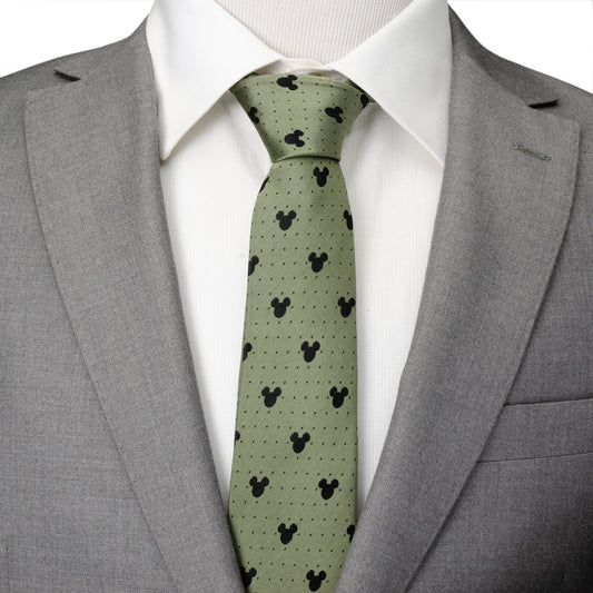 Disney Mickey Mouse Silhouette Dot Green Men's Tie