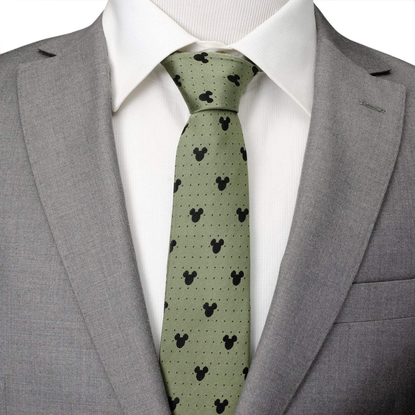 Disney Mickey Mouse Silhouette Dot Green Men's Tie - Cufflinks.com - Flyclothing LLC