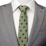 Disney Mickey Mouse Silhouette Dot Green Men's Tie - Cufflinks.com - Flyclothing LLC
