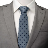 Disney Mickey Mouse Silhouette Blue Herringbone Men's Tie - Cufflinks.com - Flyclothing LLC