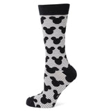 Disney Mickey Mouse Stripe Gray Sock and Mickey Blue Lapel Pin Gift Set
