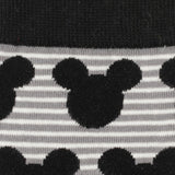Disney Mickey Mouse Stripe Gray Sock and Mickey Blue Lapel Pin Gift Set
