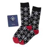 Disney Mickey Mouse Snow Black Sock and Mickey Blue Lapel Pin Gift Set