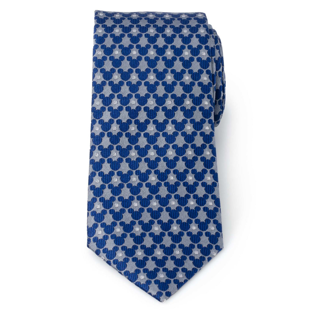 Disney Mickey Mouse Silhouette Pattern Dot Blue Tie - Cufflinks.com - Flyclothing LLC