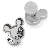Disney Mickey Mouse Silhouette Floating B/W Crystal Stainless Steel Cufflinks - Cufflinks.com - Flyclothing LLC