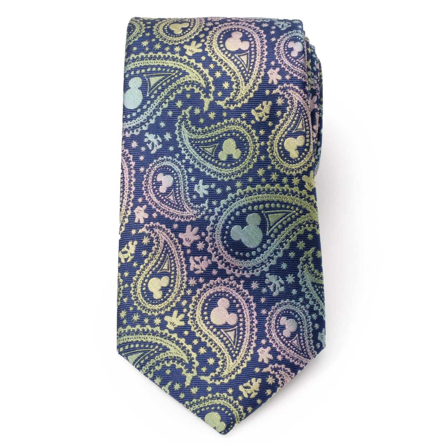 Disney Mickey Mouse Silhouette Iridescent Paisley Navy Tie - Cufflinks.com - Flyclothing LLC