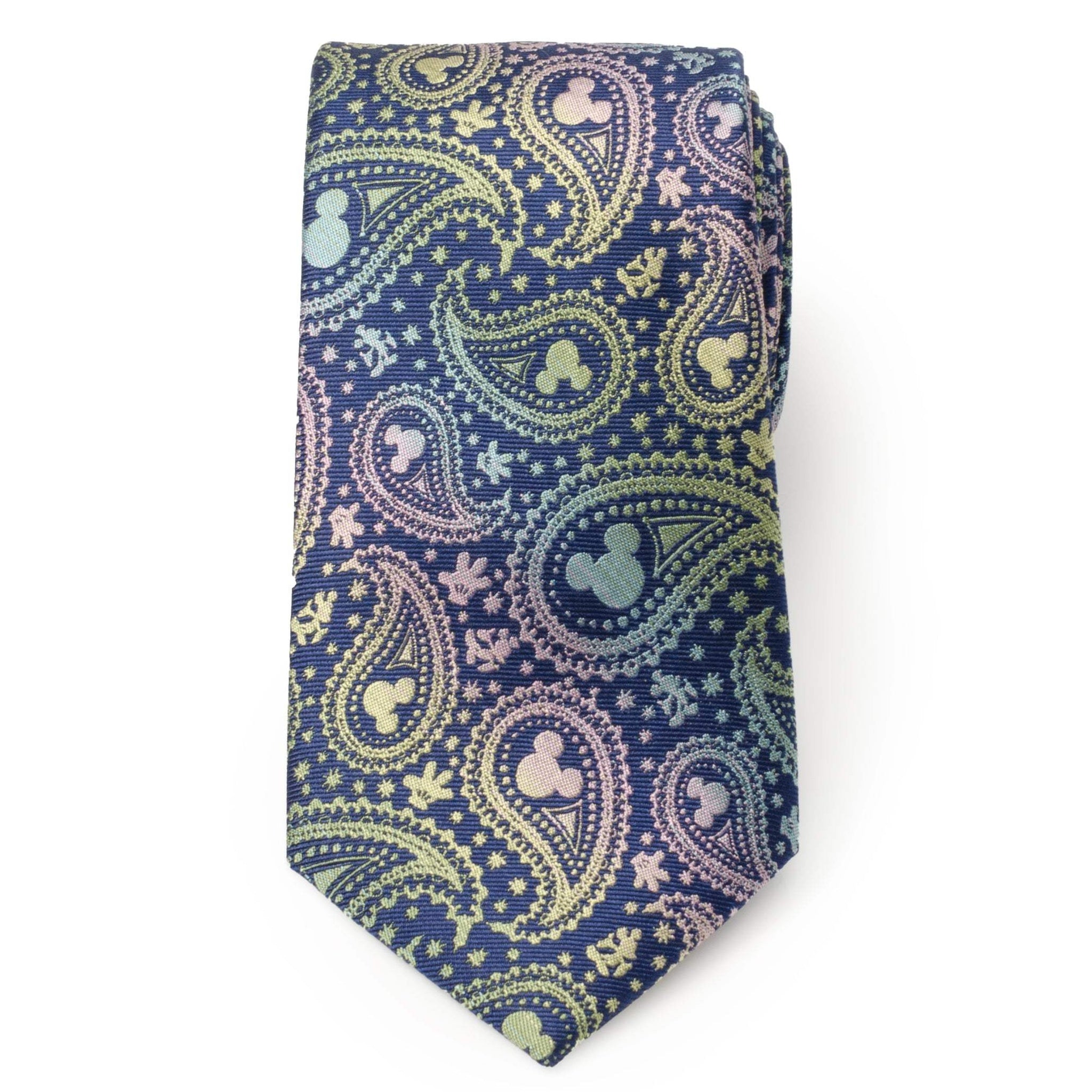 Disney Mickey Mouse Silhouette Iridescent Paisley Navy Tie - Cufflinks.com - Flyclothing LLC