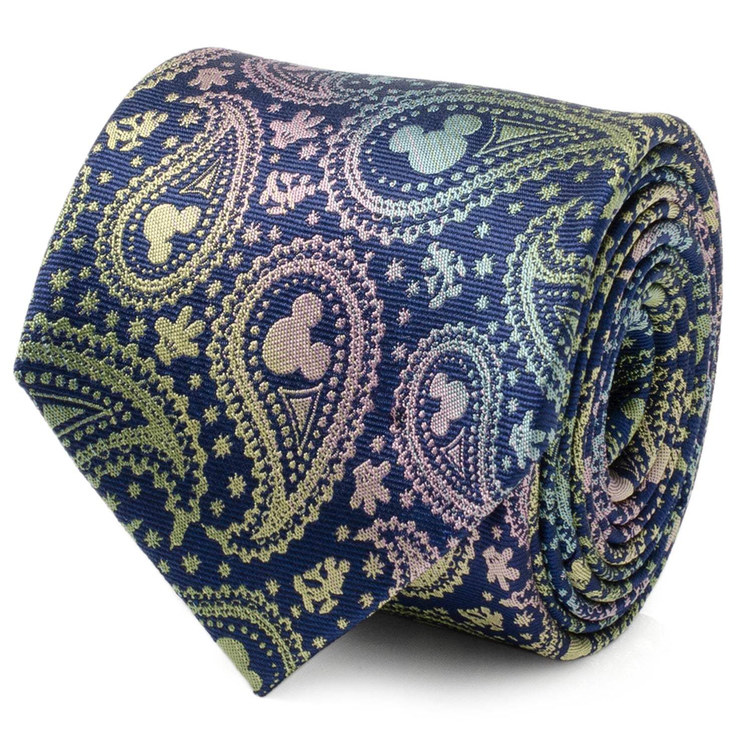 Disney Mickey Mouse Silhouette Iridescent Paisley Navy Tie - Cufflinks.com - Flyclothing LLC