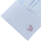 Disney Mickey Mouse Silhouette Lavender Mother of Pearl Sterling Silver Cufflinks - Cufflinks.com - Flyclothing LLC
