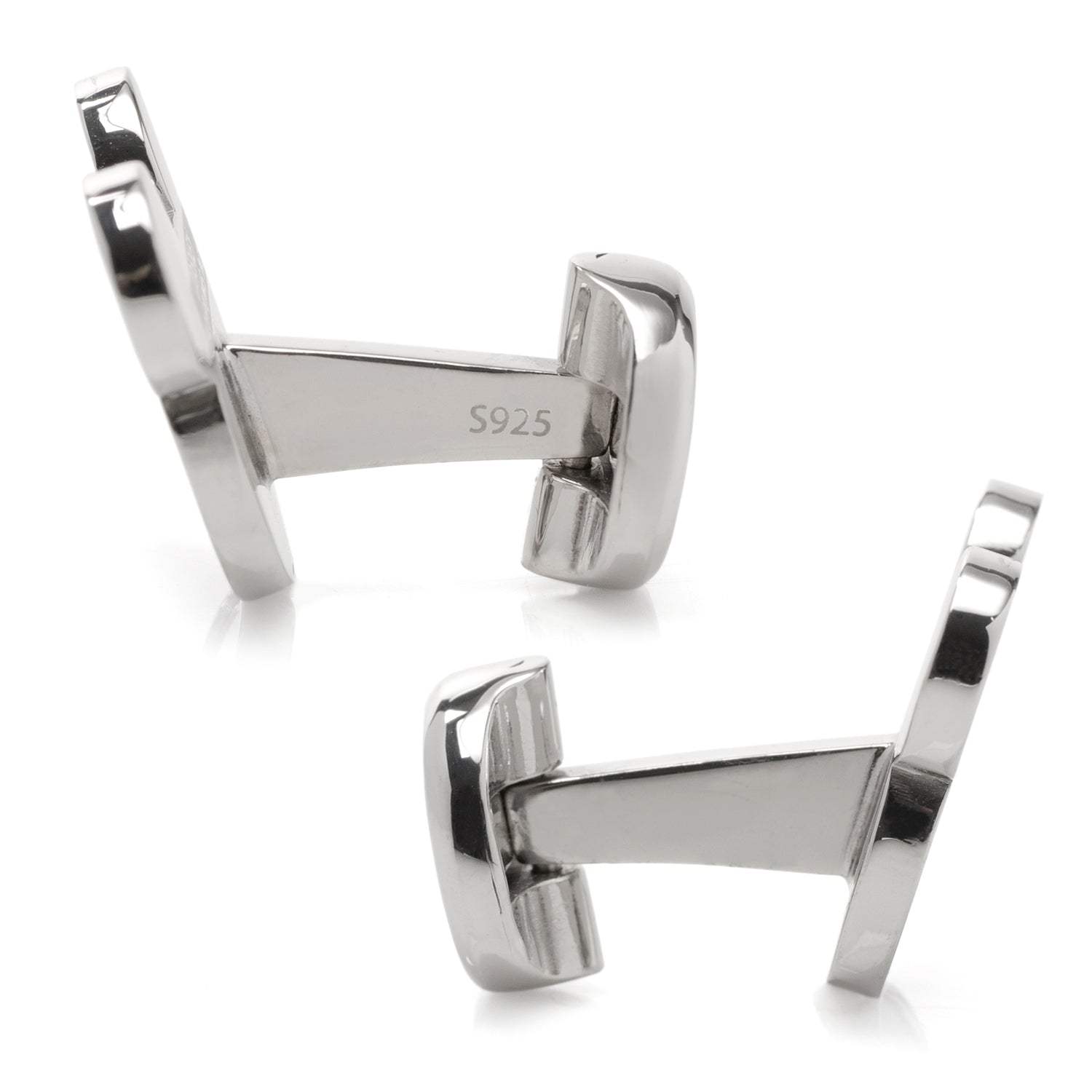 Disney Mickey Mouse Silhouette Lavender Mother of Pearl Sterling Silver Cufflinks - Cufflinks.com - Flyclothing LLC