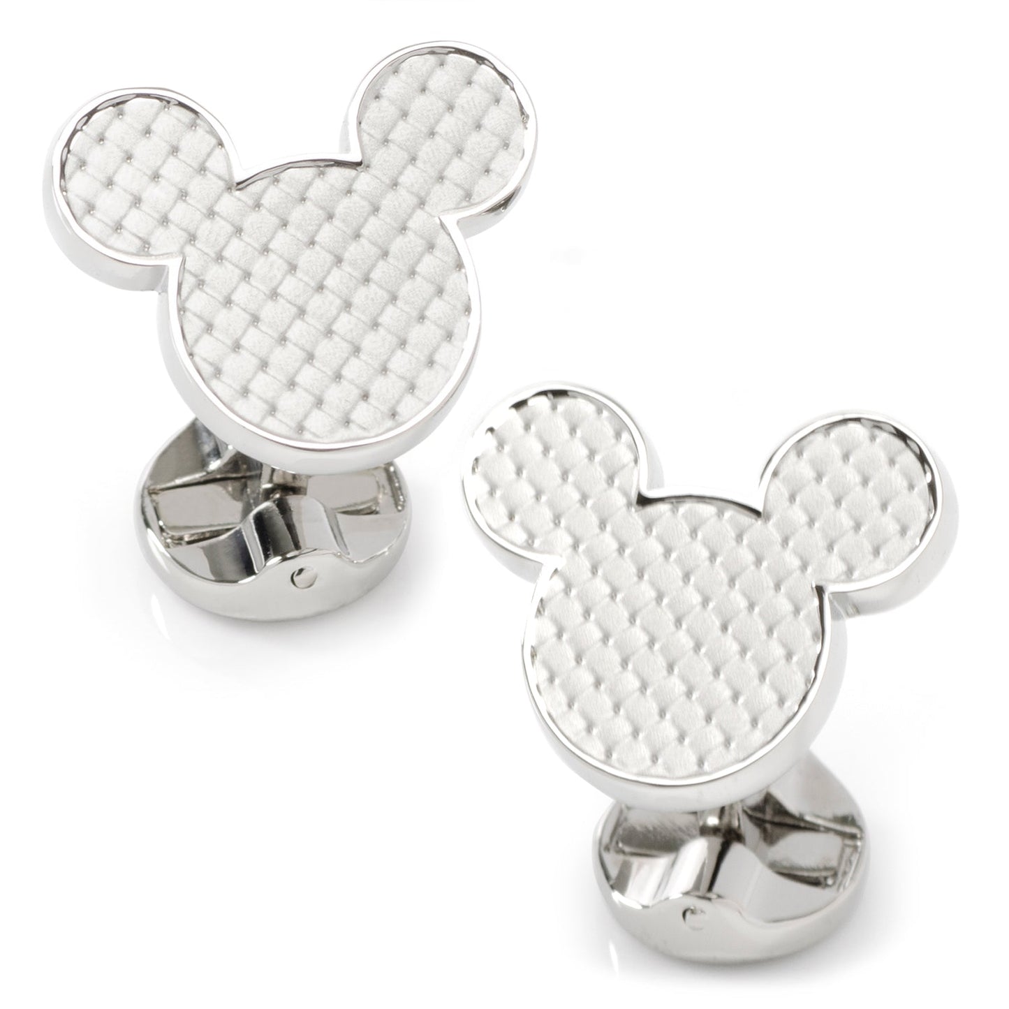 Disney Mickey Mouse Silhouette Basket Weave Cufflinks - Cufflinks.com - Flyclothing LLC