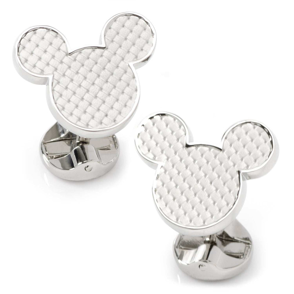 Disney Mickey Mouse Silhouette Basket Weave Cufflinks - Cufflinks.com - Flyclothing LLC