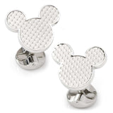 Disney Mickey Mouse Silhouette Basket Weave Cufflinks - Cufflinks.com - Flyclothing LLC