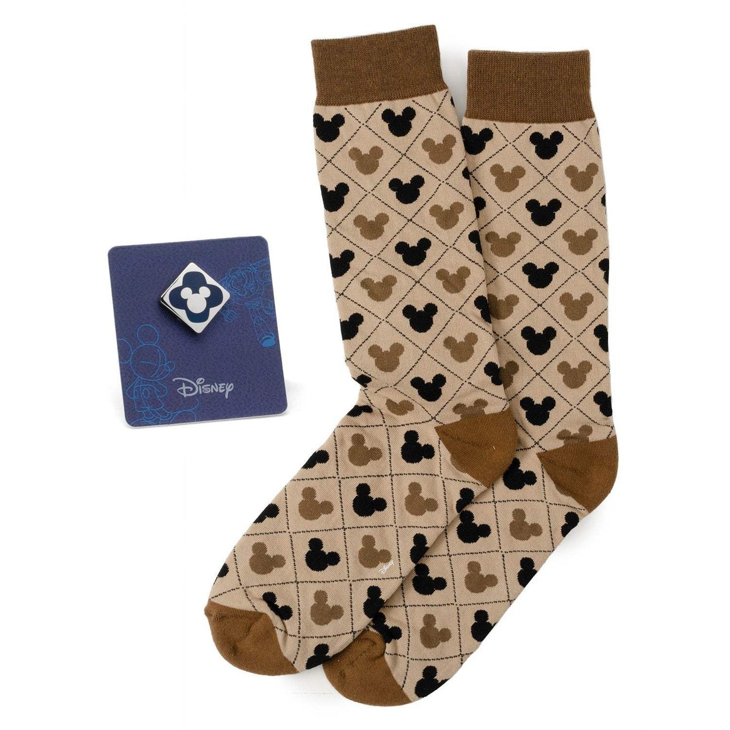 Disney Mickey Mouse Tan Sock & Mickey Lapel Pin Set - Cufflinks.com - Flyclothing LLC